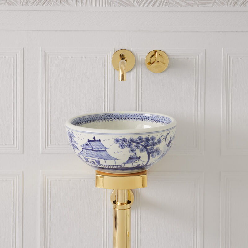 Jasper waste & bottle trap polished gold