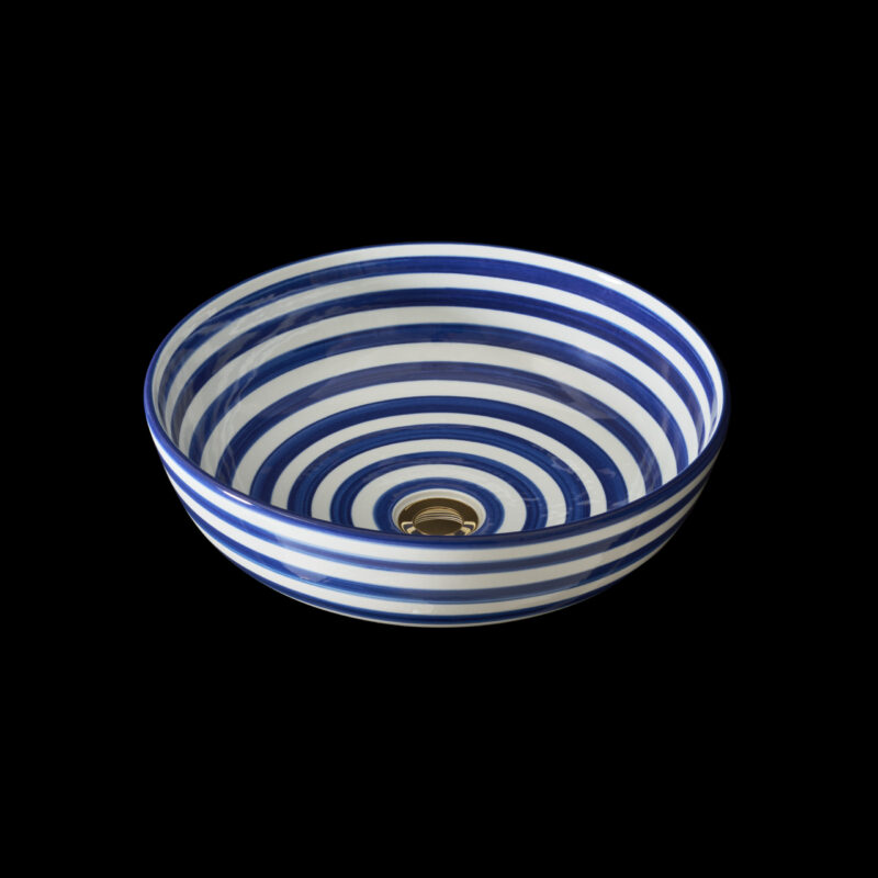 round striped countertop harbour blue basin made from the finest ceramic porcelain