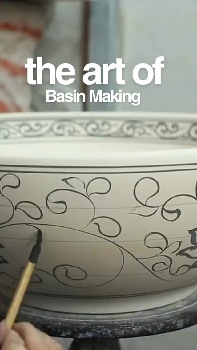 Every basin begins as a blank canvas 🤍 From the first brushstroke to the final glaze, each piece is...