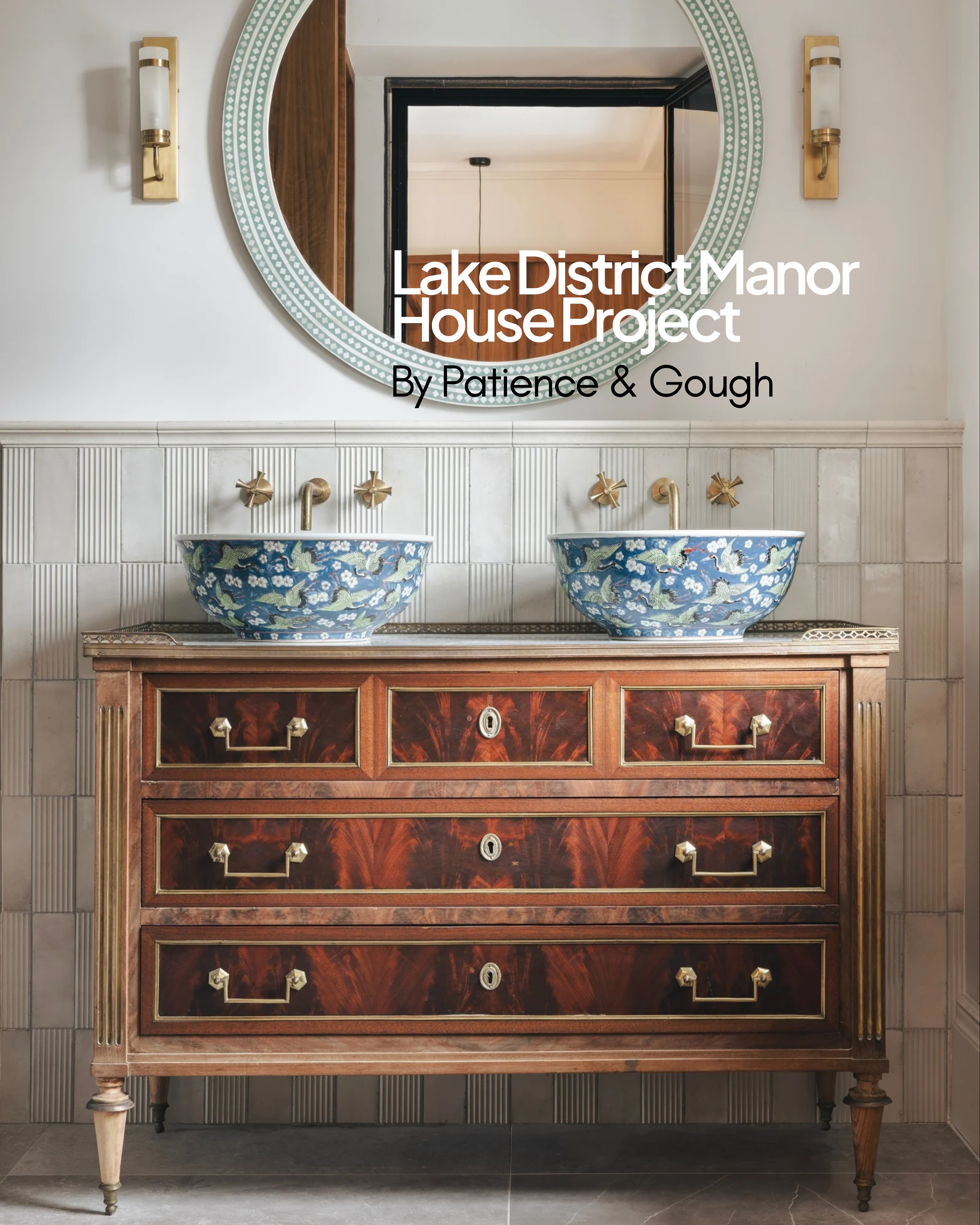 Inside a Lake District Manor House Bedroom & En-suite ✨ Designed by @patience_and_gough, this...