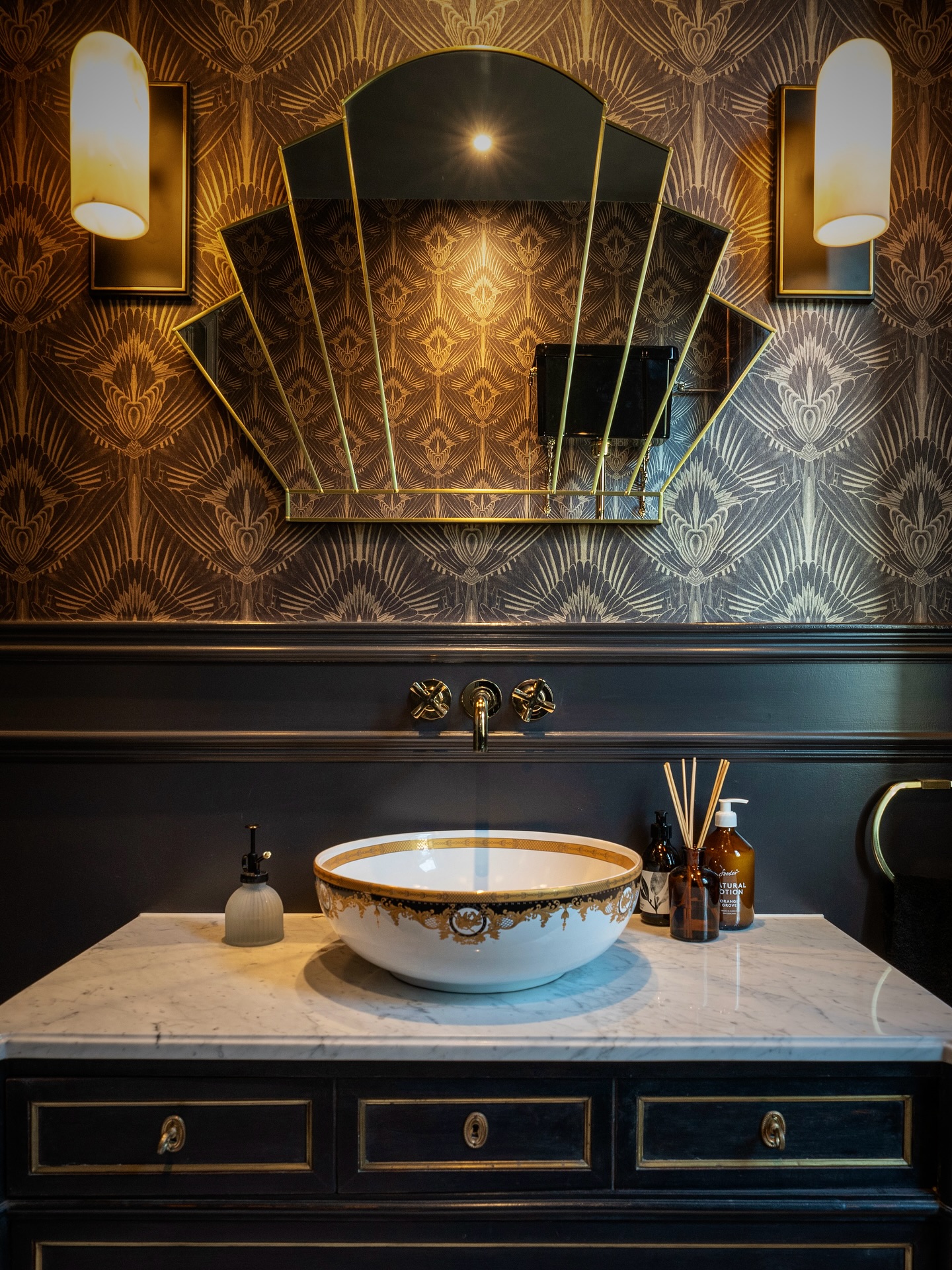 A cool and stylish Art Deco bathroom by @vivusinteriors featuring the Victoria basin. An elegant...